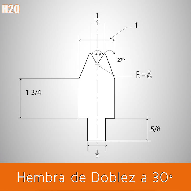 Dado doblez hembra