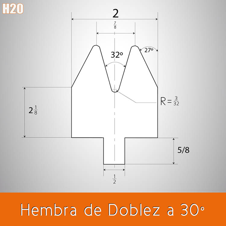 Dado doblez hembra