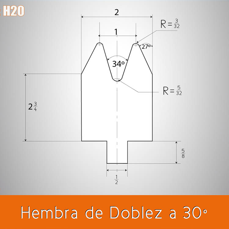 Dado doblez hembra