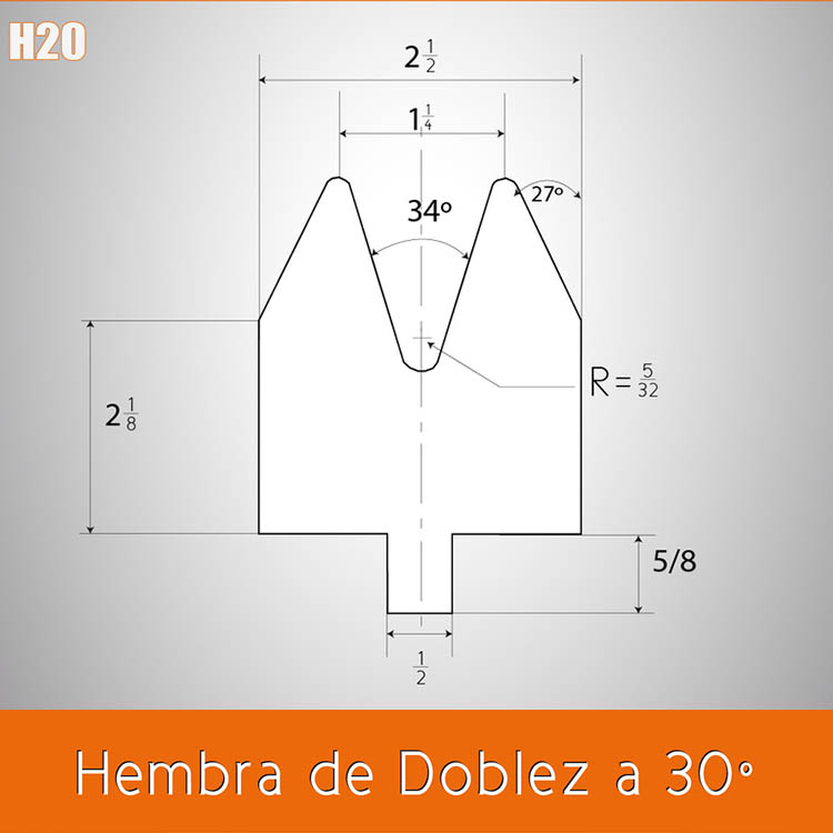 Dado doblez hembra