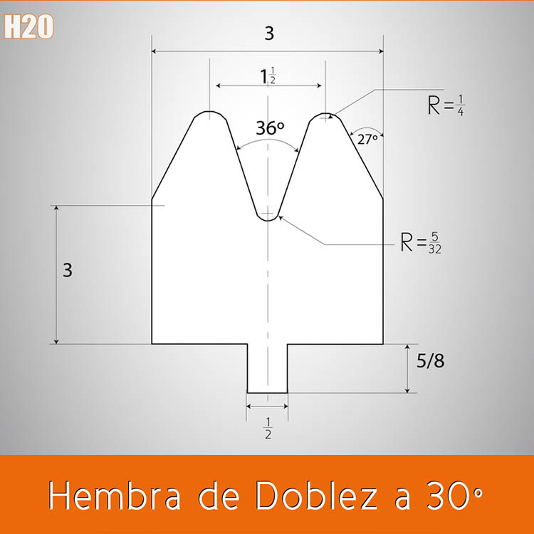 Dado doblez hembra