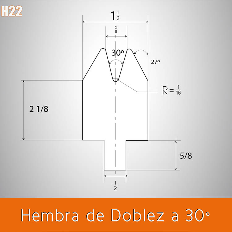 Dado doblez hembra