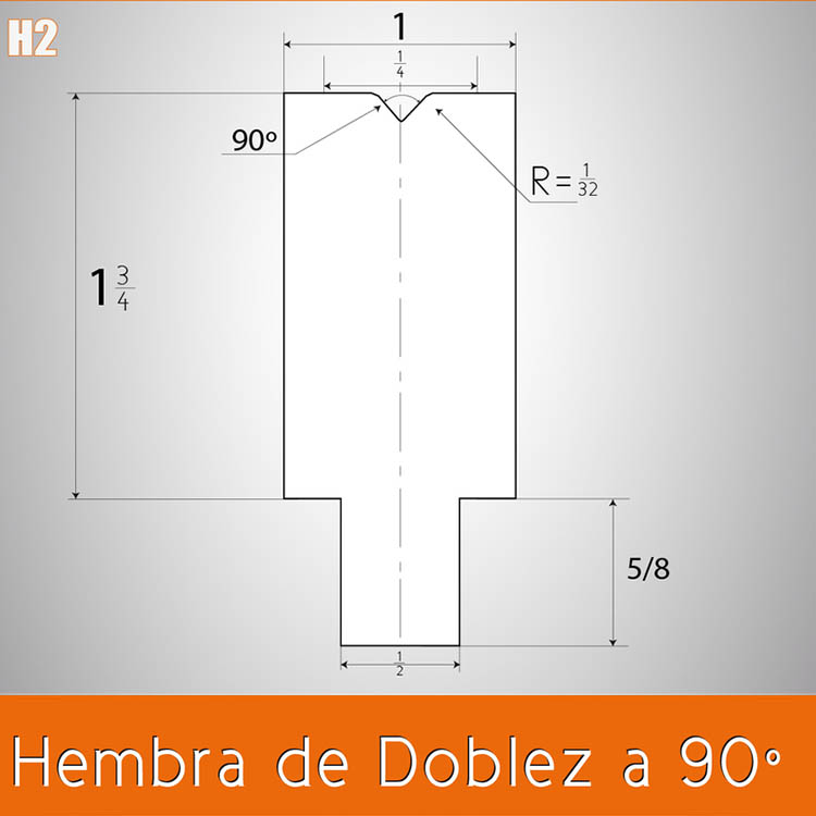 Dado doblez hembra