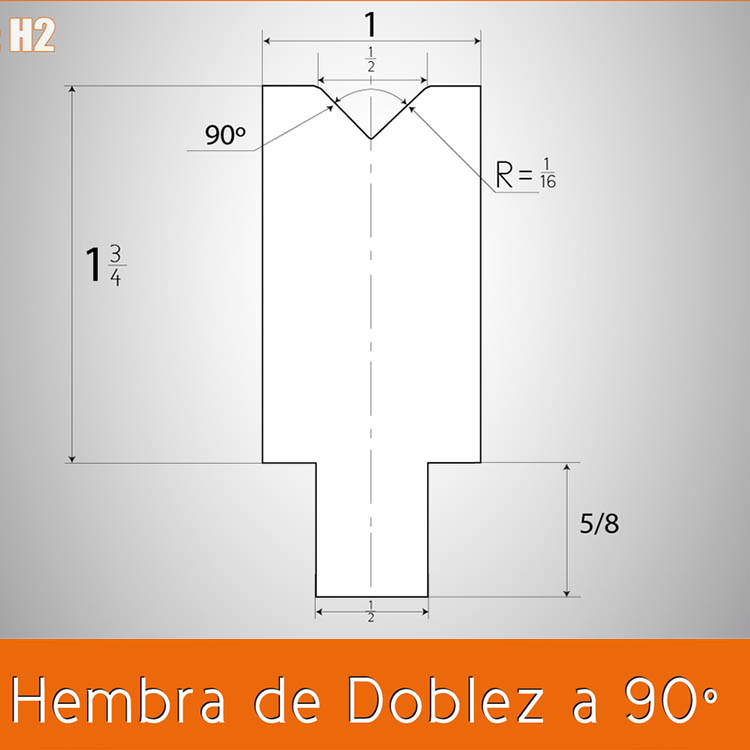 Dado doblez hembra