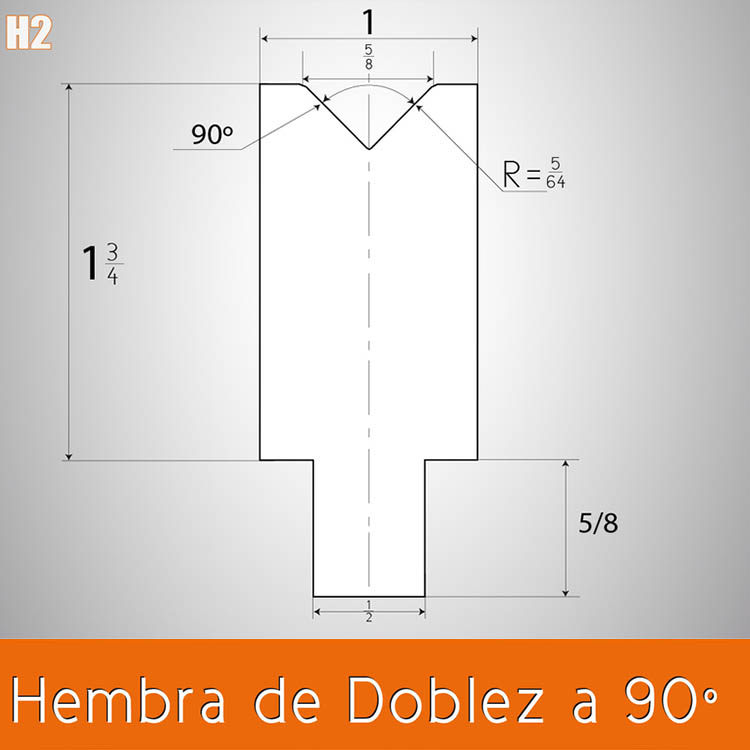 Dado doblez hembra