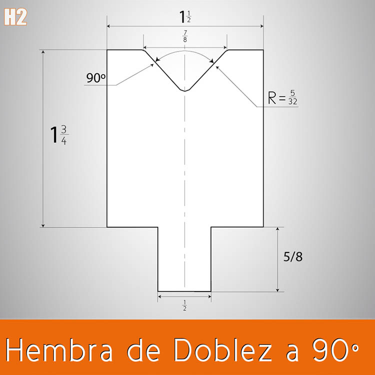 Dado doblez hembra