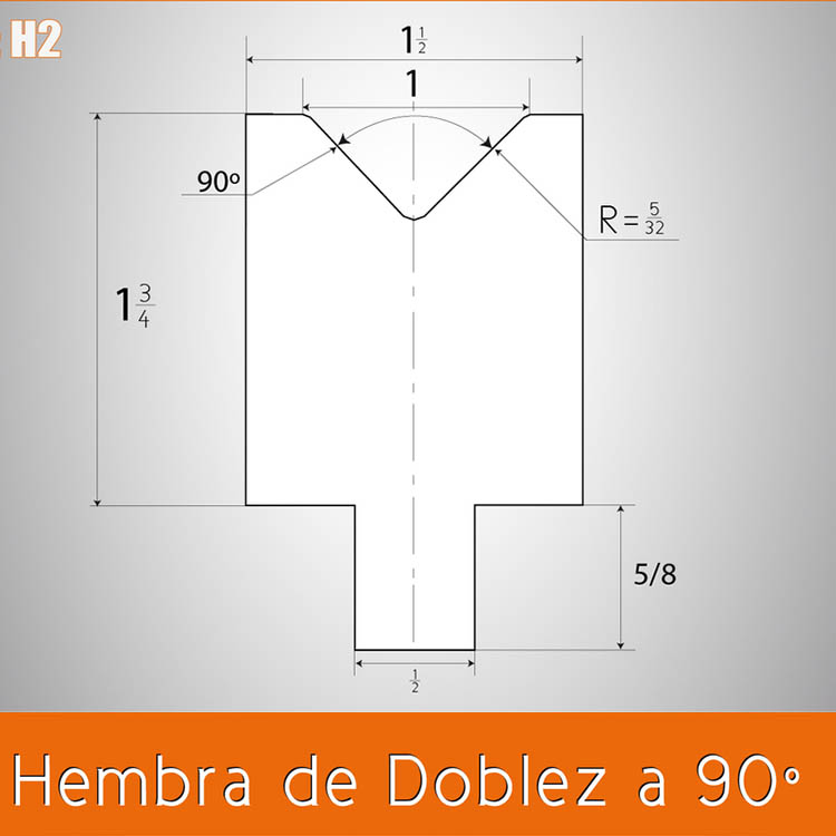 Dado doblez hembra